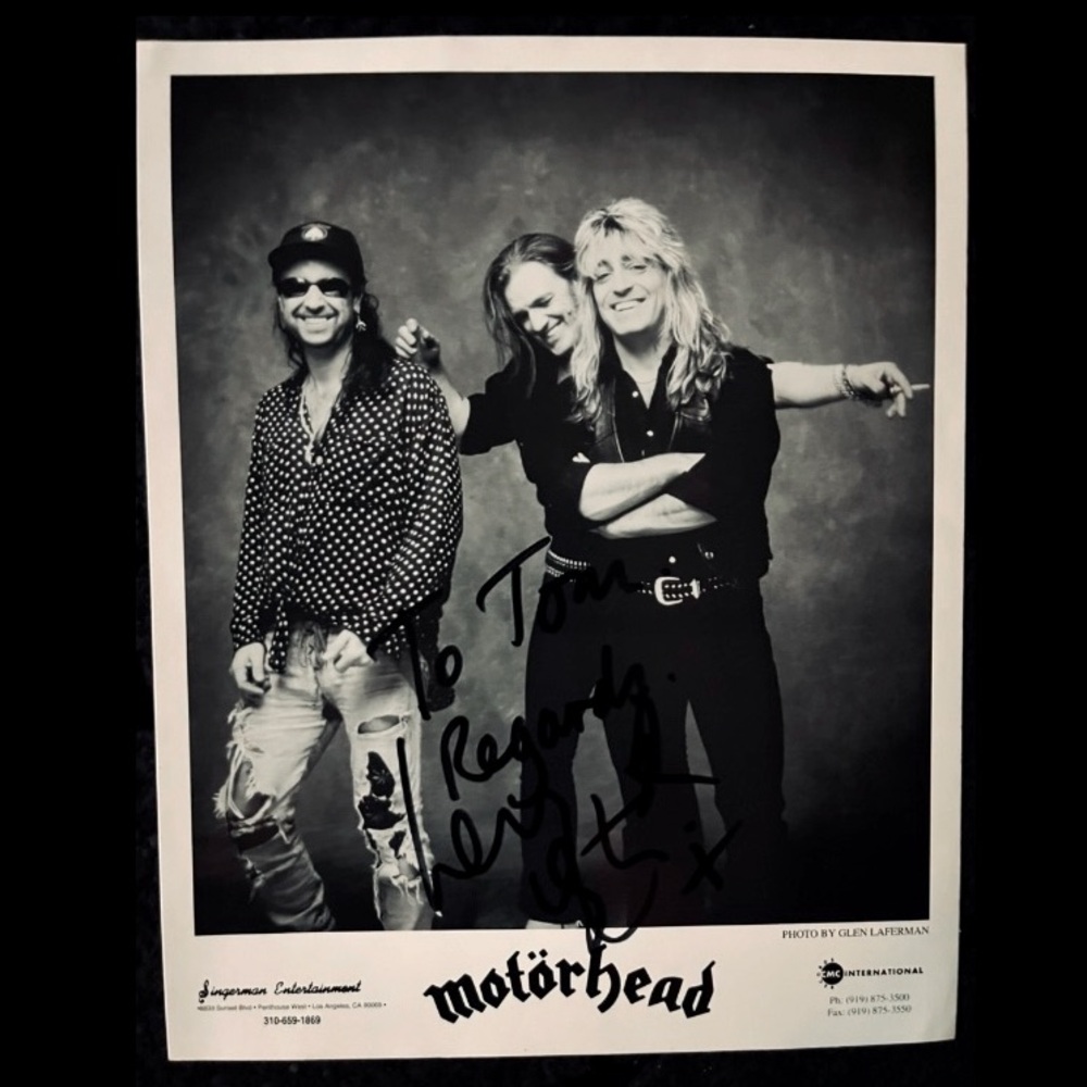 Authentic Late 90’s Motörhead Band Photo Autographed by Lemmy